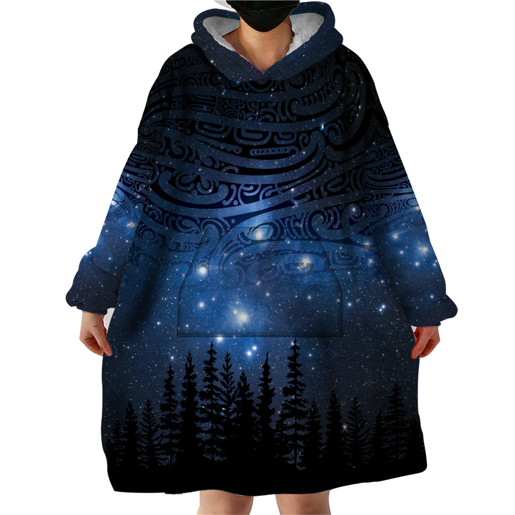 Matariki Te Tau Hou Māori Wearable Blanket Hoodie New Zealand Starry Sky LT7 - Polynesian Pride