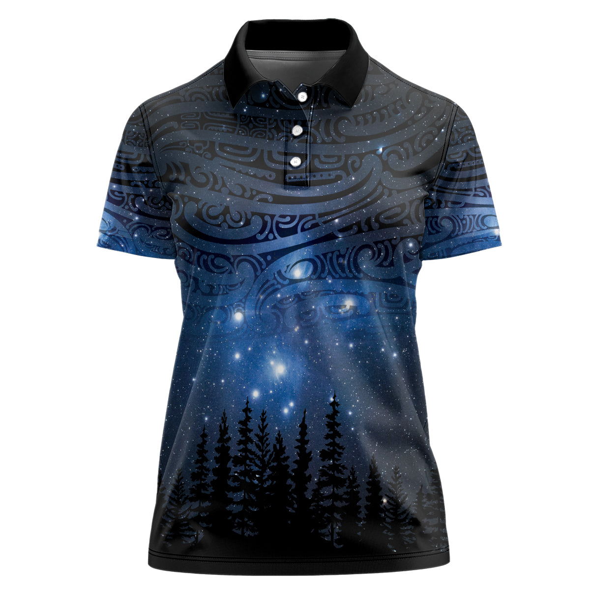 Matariki Te Tau Hou Māori Women Polo Shirt New Zealand Starry Sky LT7 Female Galaxy - Polynesian Pride