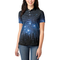 Matariki Te Tau Hou Māori Women Polo Shirt New Zealand Starry Sky LT7 - Polynesian Pride