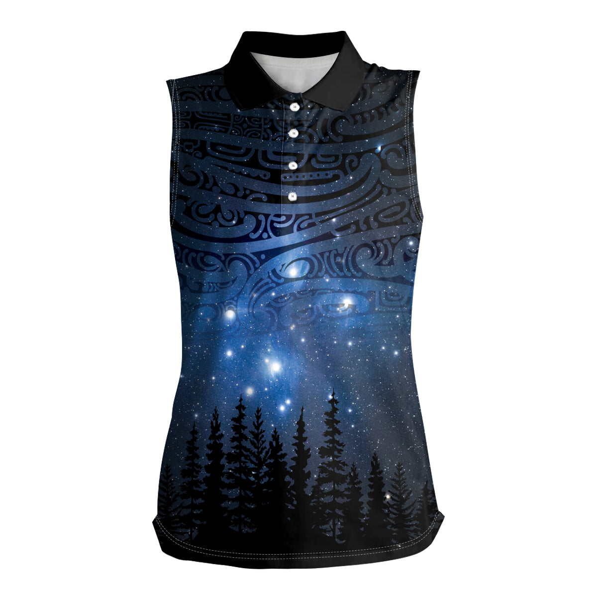 Matariki Te Tau Hou Māori Women Sleeveless Polo Shirt New Zealand Starry Sky LT7 Female Galaxy - Polynesian Pride