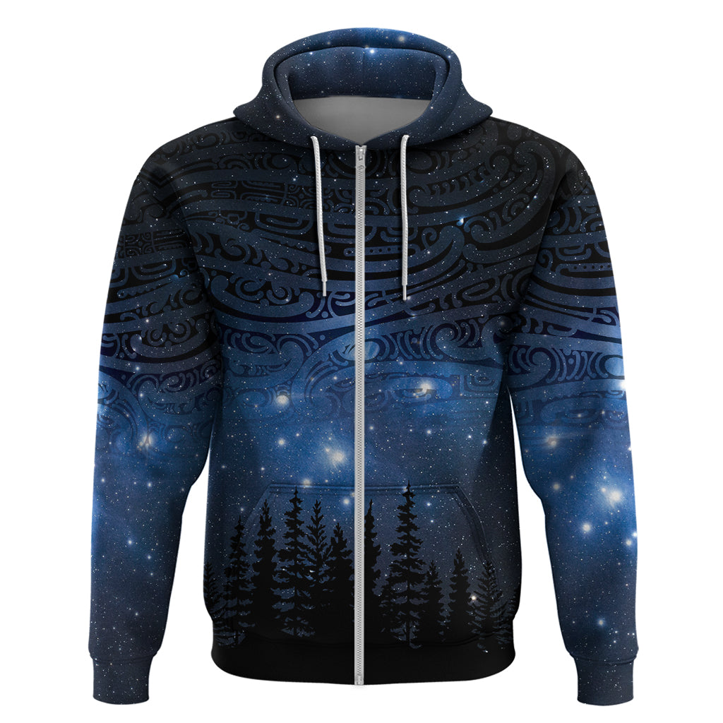 Matariki Te Tau Hou Māori Zip Hoodie New Zealand Starry Sky LT7 Zip Hoodie Galaxy - Polynesian Pride