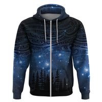 Matariki Te Tau Hou Māori Zip Hoodie New Zealand Starry Sky LT7 Zip Hoodie Galaxy - Polynesian Pride