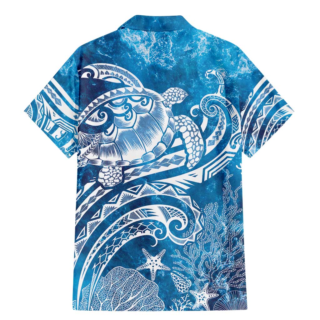 World Ocean Day Polynesian Pattern Family Matching Mermaid Dress and Hawaiian Shirt Crystal Waves LT7 - Polynesian Pride