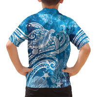 World Ocean Day Polynesian Pattern Hawaiian Shirt Crystal Waves