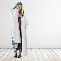 World Ocean Day Polynesian Pattern Hooded Blanket Crystal Waves