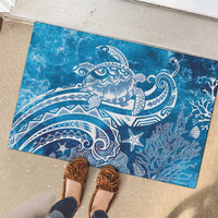 World Ocean Day Polynesian Pattern Rubber Doormat Crystal Waves