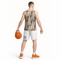Aloha Hawaii Vintage Kahili Pa'a Lima Basketball Jersey Palaka Print Cozy Beige