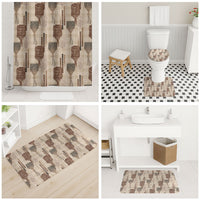 Aloha Hawaii Vintage Kahili Pa'a Lima Bathroom Set Palaka Print Cozy Beige