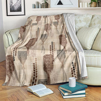 Aloha Hawaii Vintage Kahili Pa'a Lima Blanket Palaka Print Cozy Beige