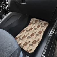 Aloha Hawaii Vintage Kahili Pa'a Lima Car Mats Palaka Print Cozy Beige