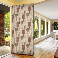 Aloha Hawaii Vintage Kahili Pa'a Lima Door Cover Palaka Print Cozy Beige