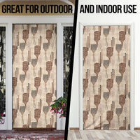 Aloha Hawaii Vintage Kahili Pa'a Lima Door Cover Palaka Print Cozy Beige