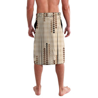 Aloha Hawaii Vintage Kahili Pa'a Lima Lavalava Palaka Print Cozy Beige