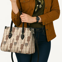 Aloha Hawaii Vintage Kahili Pa'a Lima Leather Bag Palaka Print Cozy Beige