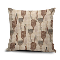 Aloha Hawaii Vintage Kahili Pa'a Lima Pillow Cover Palaka Print Cozy Beige