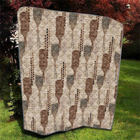 Aloha Hawaii Vintage Kahili Pa'a Lima Quilt Palaka Print Cozy Beige