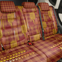 Aloha Hawaii Vintage Kahili Pa'a Lima Back Car Seat Cover Palaka Print Hilo Royal Red-Yellow
