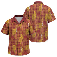 Aloha Hawaii Vintage Kahili Pa'a Lima Family Matching Mermaid Dress and Hawaiian Shirt Palaka Print Hilo Royal Red-Yellow