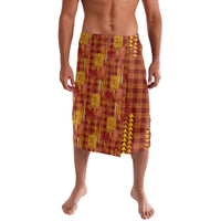Aloha Hawaii Vintage Kahili Pa'a Lima Lavalava Palaka Print Hilo Royal Red-Yellow