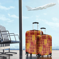 Aloha Hawaii Vintage Kahili Pa'a Lima Luggage Cover Palaka Print Hilo Royal Red-Yellow