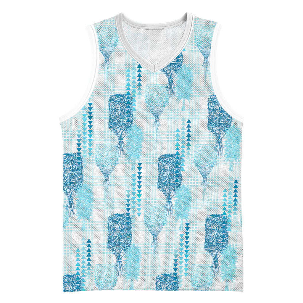 Aloha Hawaii Vintage Kahili Pa'a Lima Basketball Jersey Palaka Print Oceanic Turquoise