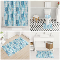 Aloha Hawaii Vintage Kahili Pa'a Lima Bathroom Set Palaka Print Oceanic Turquoise