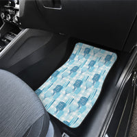 Aloha Hawaii Vintage Kahili Pa'a Lima Car Mats Palaka Print Oceanic Turquoise