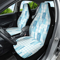 Aloha Hawaii Vintage Kahili Pa'a Lima Car Seat Cover Palaka Print Oceanic Turquoise