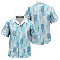 Aloha Hawaii Vintage Kahili Pa'a Lima Family Matching Off Shoulder Maxi Dress and Hawaiian Shirt Palaka Print Oceanic Turquoise