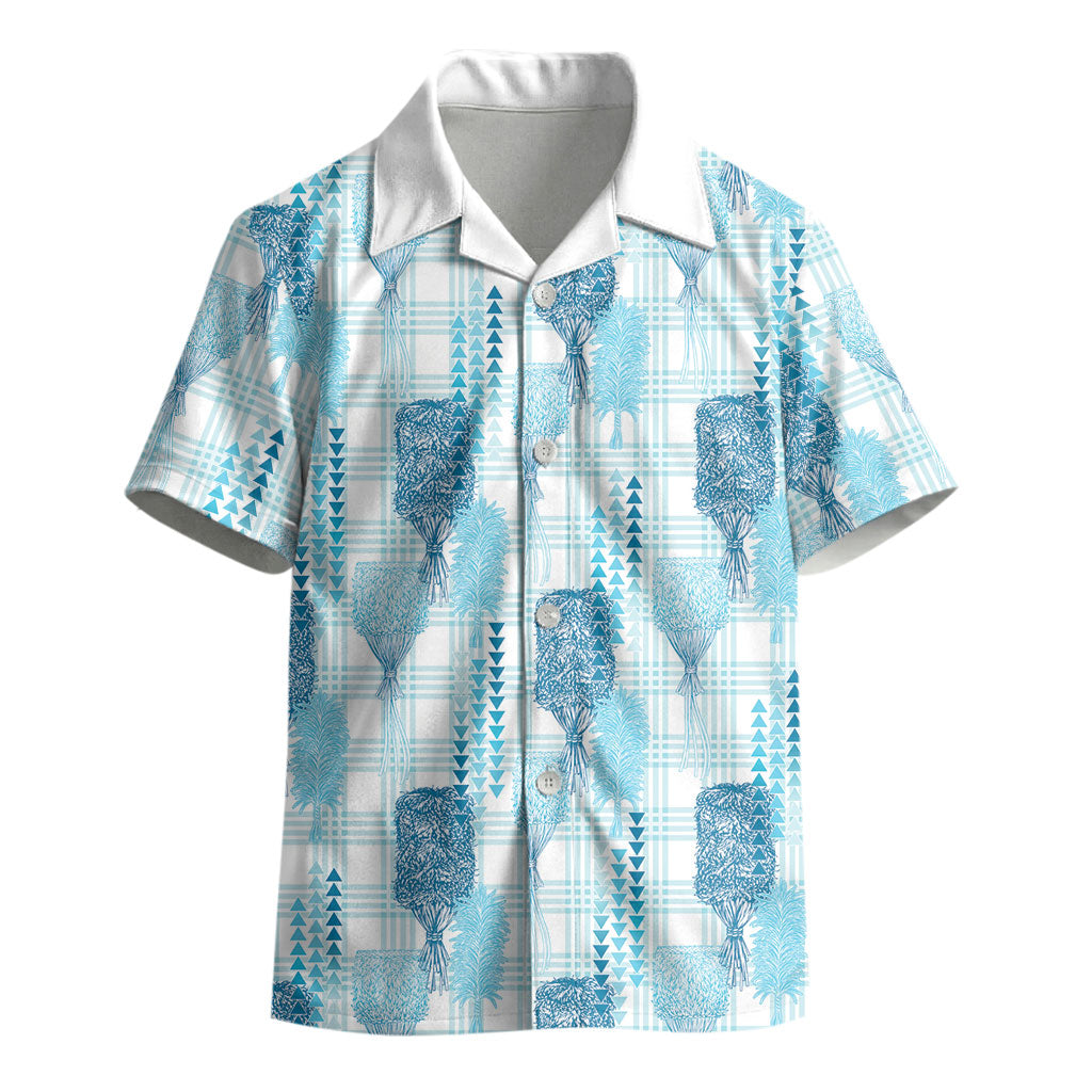 Aloha Hawaii Vintage Kahili Pa'a Lima Kid Hawaiian Shirt Palaka Print Oceanic Turquoise