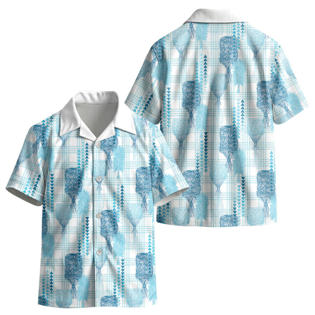 Aloha Hawaii Vintage Kahili Pa'a Lima Kid Hawaiian Shirt Palaka Print Oceanic Turquoise
