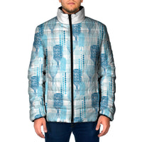 Aloha Hawaii Vintage Kahili Pa'a Lima Padded Jacket Palaka Print Oceanic Turquoise