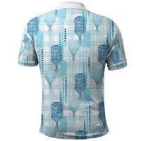 Aloha Hawaii Vintage Kahili Pa'a Lima Polo Shirt Palaka Print Oceanic Turquoise