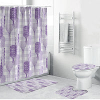 Aloha Hawaii Vintage Kahili Pa'a Lima Bathroom Set Palaka Print Pastel Lavender