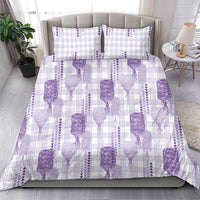 Aloha Hawaii Vintage Kahili Pa'a Lima Bedding Set Palaka Print Pastel Lavender
