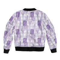 Aloha Hawaii Vintage Kahili Pa'a Lima Bomber Jacket Palaka Print Pastel Lavender