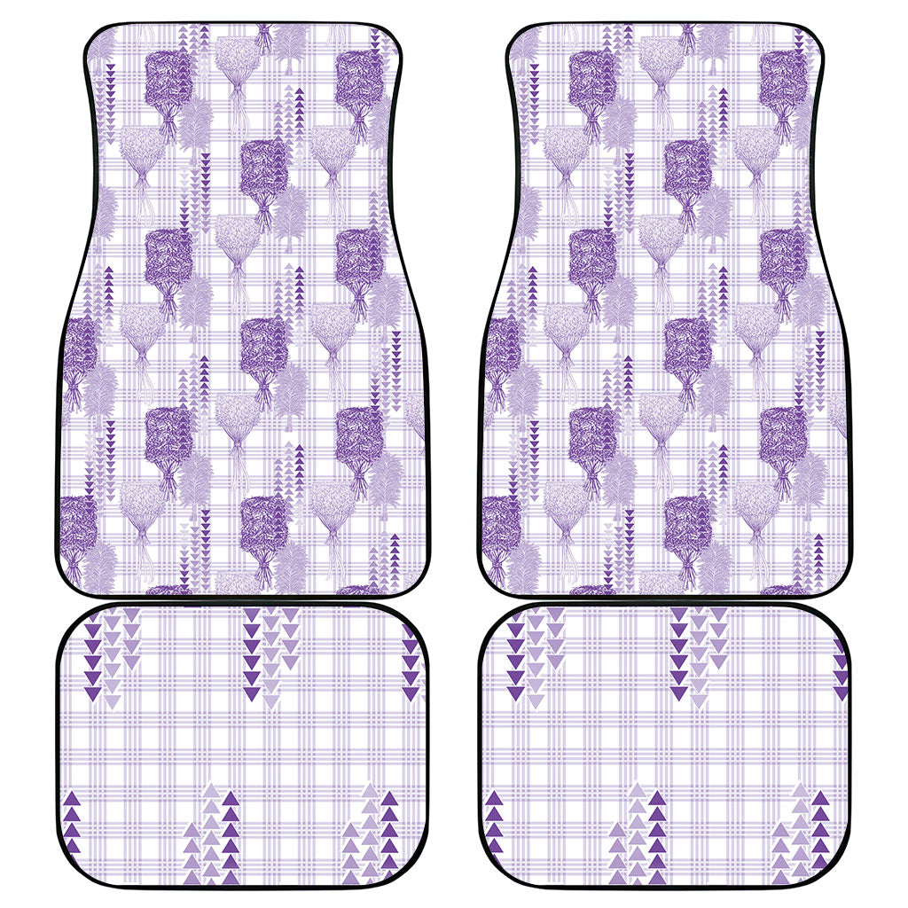 Aloha Hawaii Vintage Kahili Pa'a Lima Car Mats Palaka Print Pastel Lavender