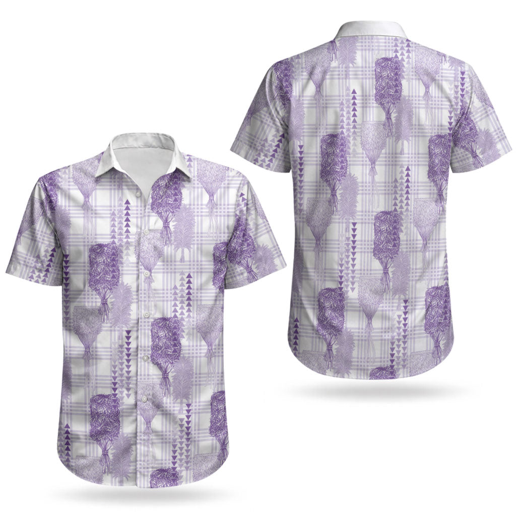 Aloha Hawaii Vintage Kahili Pa'a Lima Couples Matching Mermaid Dress and Hawaiian Shirt Palaka Print Pastel Lavender