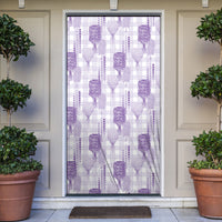 Aloha Hawaii Vintage Kahili Pa'a Lima Door Cover Palaka Print Pastel Lavender