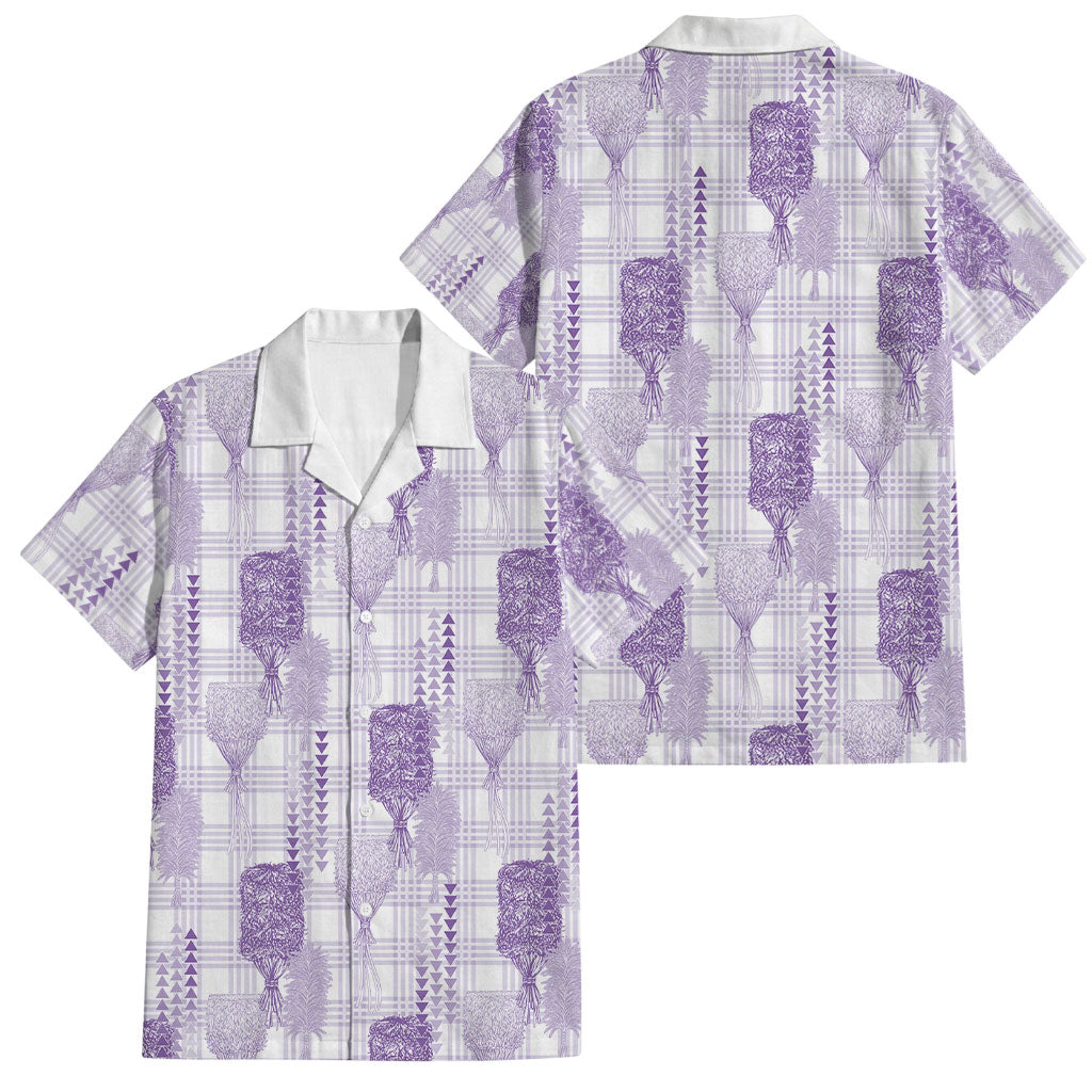 Aloha Hawaii Vintage Kahili Pa'a Lima Family Matching Short Sleeve Bodycon Dress and Hawaiian Shirt Palaka Print Pastel Lavender