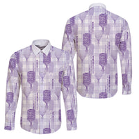 Aloha Hawaii Vintage Kahili Pa'a Lima Family Matching Summer Maxi Dress and Hawaiian Shirt Palaka Print Pastel Lavender
