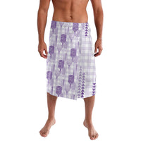Aloha Hawaii Vintage Kahili Pa'a Lima Lavalava Palaka Print Pastel Lavender