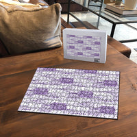 Aloha Hawaii Vintage Kahili Pa'a Lima Puzzle Palaka Print Pastel Lavender