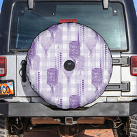 Aloha Hawaii Vintage Kahili Pa'a Lima Spare Tire Cover Palaka Print Pastel Lavender