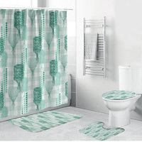 Aloha Hawaii Vintage Kahili Pa'a Lima Bathroom Set Palaka Print Mossy Teal