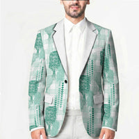 Aloha Hawaii Vintage Kahili Pa'a Lima Blazer Palaka Print Mossy Teal