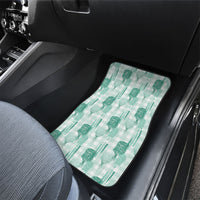 Aloha Hawaii Vintage Kahili Pa'a Lima Car Mats Palaka Print Mossy Teal
