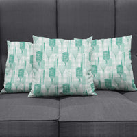 Aloha Hawaii Vintage Kahili Pa'a Lima Pillow Cover Palaka Print Mossy Teal