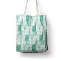 Aloha Hawaii Vintage Kahili Pa'a Lima Tote Bag Palaka Print Mossy Teal