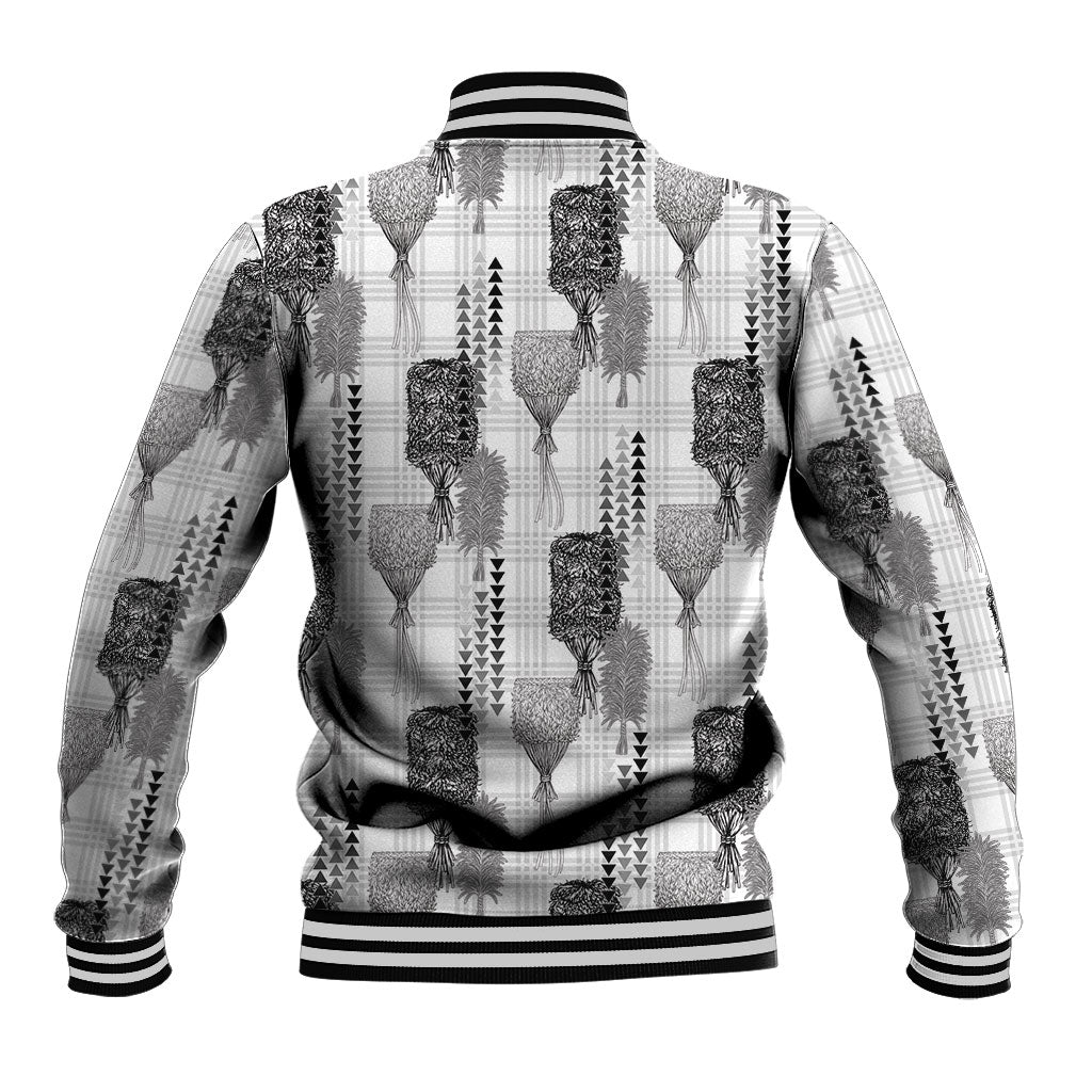 Aloha Hawaii Vintage Kahili Pa'a Lima Baseball Jacket Palaka Print Hinahina